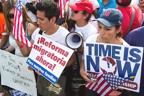 A pro immigration reform rally at the United States Capitol Building, Washington, DC