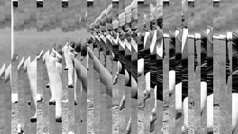 Edouard Taufenbach/Gallery Binome Le grand saut by Edouard Taufenbach – collage of silver print photographs made from Sébastien Lifshitz’s collection (Credit: Edouard Taufenbach/Gallery Binome)