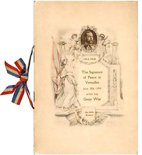 Original booklet from the signing of the Treaty of Versailles