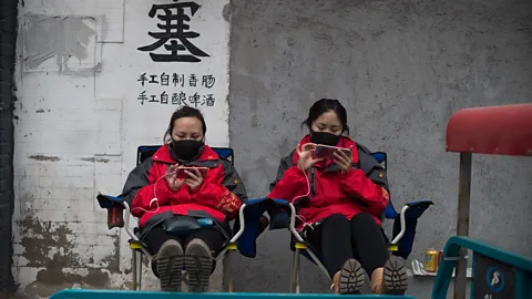 Getty Images There is an even richer playing field for China's growing community of English speakers as censors sometimes cannot spot provocative language (Credit: Getty Images)