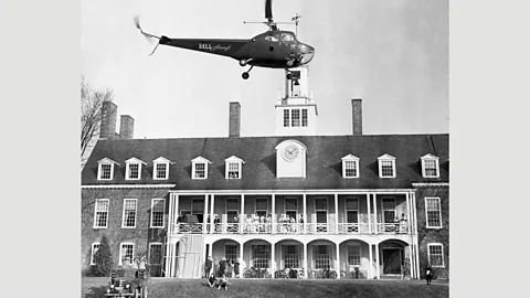 Getty Images The search for Paula Jean Welden was extensive, even involving helicopter flyovers of the woods where she disappeared (Credit: Getty Images)