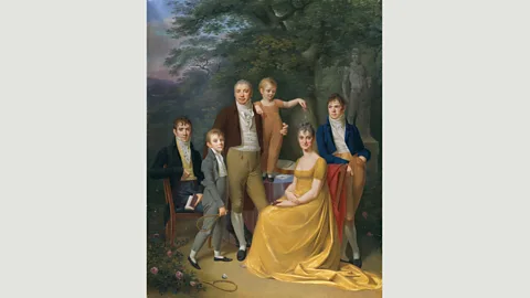 Kunsthalle Bremen Carl Friedrich Demiani’s family portrait from 1806 seems to show a new freedom to marry for love (Credit: Kunsthalle Bremen)