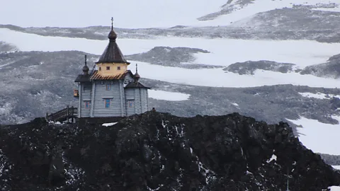 Yadvinder Malhi A Russian orthodox church sits on a small rise above Chile's research base (Credit: Yadvinder Malhi)