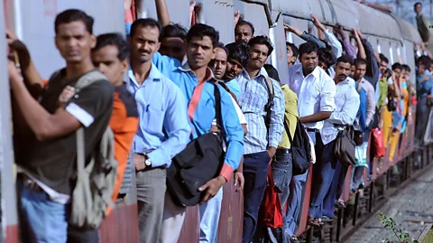 Getty Images In Mumbai, on average, between nine and 10 people die each day from train-related accidents (Credit: Getty Images)