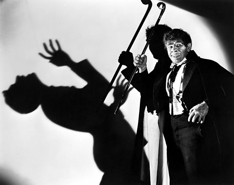 Fredric March portrays Mr Hyde in the 1931 film adaptation of Dr Jekyll and Mr Hyde