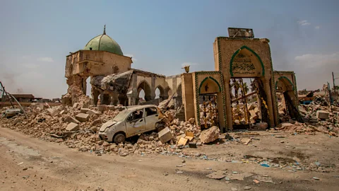 Getty Images Countless structures, including the Al-Nuri Mosque in Mosul, Iraq, have been the collateral damage of the many conflicts spanning the Middle East (Credit: Getty Images)