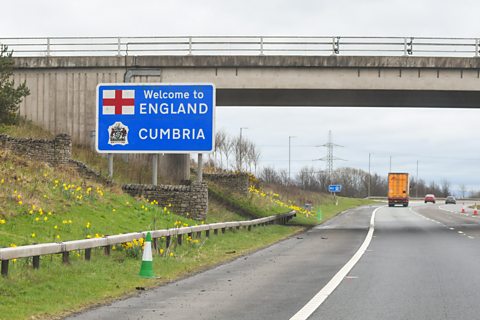 'Welcome to England' sign