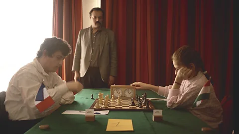 Getty Images Twelve-year-old Polgar during a France-Hungary game in 1989 (Credit: Getty Images)