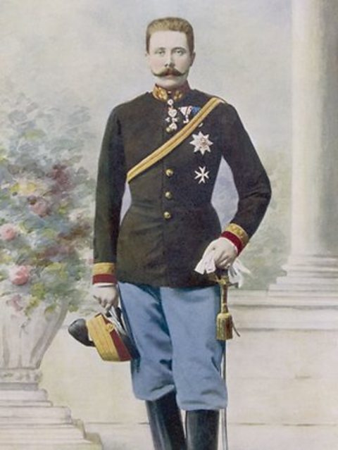 A portrait of Archduke Franz Ferdinand, the heir to the throne of Austria-Hungary