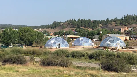 Daliah Singer The project’s three greenhouses use geothermal energy to help grow plants even in Colorado’s cold-weather months (Credit: Daliah Singer)