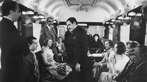 Getty Hercule Poirot (Albert Finney) in Christie’s Murder on the Orient Express – the Belgian detective “brings English stereotypes into relief”. (Credit: Getty)