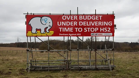 Getty Images The UK's high speed rail network development has come under fire for significant overspend (Credit: Getty Images)