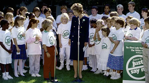 Getty Images Former First Lady Nancy Reagan lead the 'Just Say No' campaign part of the Reagan adminstration's War on Drugs (Credit: Getty Images)