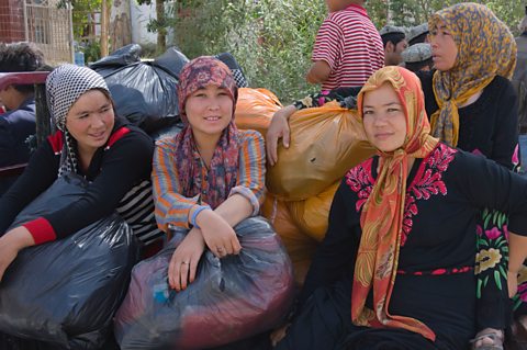 Uyghur women in Hotan, Xinjiang province, China