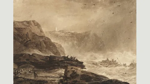 Wikimedia In his pencil and watercolour drawing Coast of Yorkshire, JMW Turner creates a sense of humans in thrall to greater forces (Credit: Wikimedia)