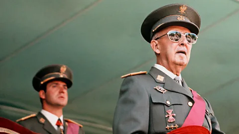 Getty Prince Juan Carlos of Spain – shown with Franco in 1975 – moved quickly to transition Spain from a dictatorship to democracy (Credit: Getty)