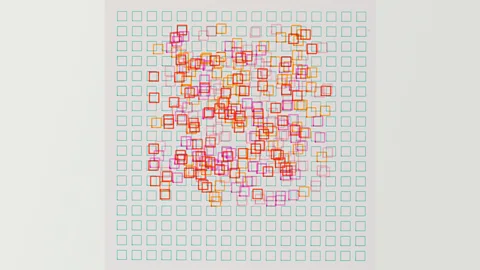 Frieder Nake, 1966: Quadrate Werden Rot