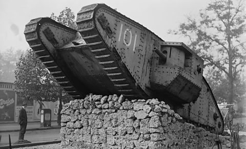 Mark I tank at the British Museum on 16 October 1919