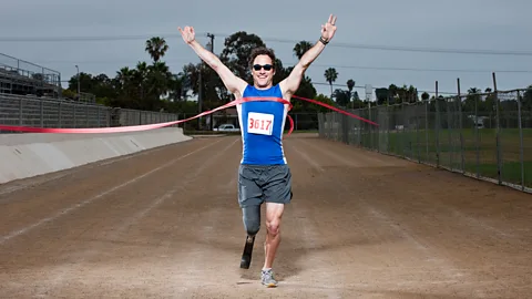Getty People around the world use this stance when they feel pride in response to a triumph – suggesting it is part of our evolutionary makeup (Credit: Getty)