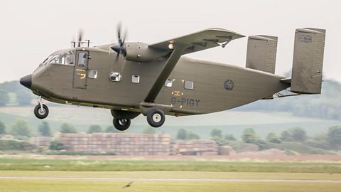 A Short Skyvan in flight.