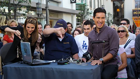 Getty Images US talk show host Mario Lopez uses a polygraph machine. The efficacy of polygraph tests has been met with scepticism by many in the scientific community (Credit: Getty Images)