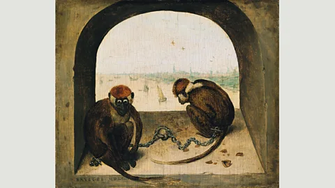 Staatliche Museen zu Berlin, Gemäldegalerie/Christoph Schmidt Two Monkeys (1562) by Pieter Bruegel the Elder is deceptively simple, according to art historians (Credit: Staatliche Museen zu Berlin, Gemäldegalerie/Christoph Schmidt)