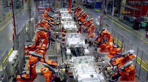 Robots and automation in car manufacture