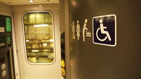Stephen Dowling Some of the toilets are big enough for wheelchair users to use (Credit: Stephen Dowling)