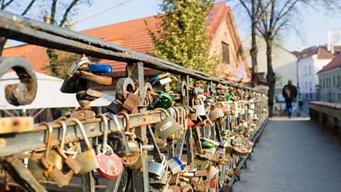 Luis Dafos/Alamy Once a year, on April 1, travellers can get their ports stamped as they cross the bridge into Užupis (Credit: Luis Dafos/Alamy)