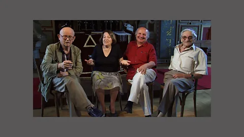 Susanna Zaraysky Today, there are only four Ladino speakers left in Sarajevo, from left: David Kamhi, Ester (Erna) Kaveson Debevec, Jakob Finci and Moris Albahari (Credit: Susanna Zaraysky)