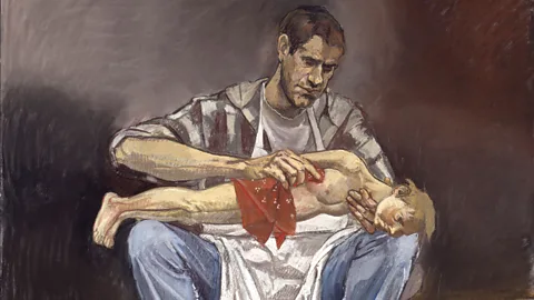 Paula Rego, courtesy Marlborough Fine Art Geppetto washing Pinocchio (1996) is a disturbing tableau of intensely personal elements (Credit: Paula Rego, courtesy Marlborough Fine Art)