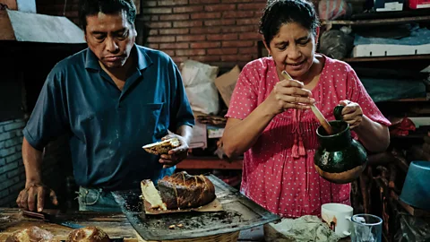 Roque Reyes Some families eat the pan de muerto after Day of the Dead, but Reyes believes that the bread loses its flavour after the dead have enjoyed it (Credit: Roque Reyes)