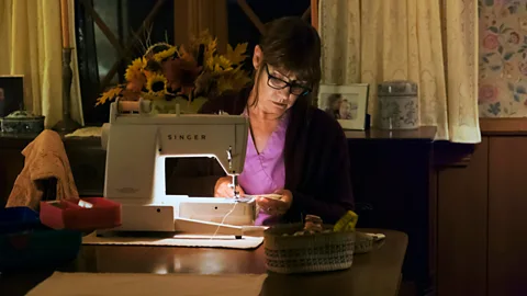 Alamy Greta Gerwig was mesmerised by Jeanne Dielman, and showed the mother sewing in Ladybird as an homage (Credit: Alamy)