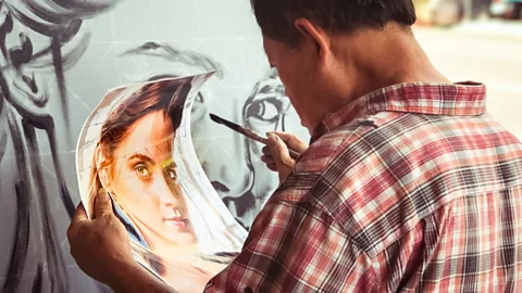 It takes Yan Jhen-Fa two to three days to complete a painting