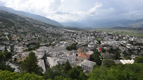 Getty Images Gjirokaster was home to factories which helped produce parts for the bunkers (Credit: Getty Images)