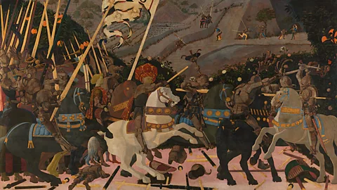 National Gallery London Paolo Uccello’s The Battle of San Romano (circa 1438-40) depicts part of a battle that was fought between Florence and Siena in 1432 (Credit: National Gallery London)