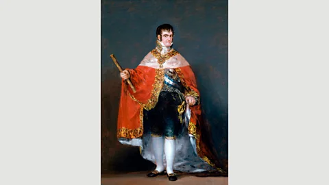 Alamy In contrast, Francisco Goya’s portrait of Philip’s 19th Century successor, Ferdinand VII of Spain (1784 – 1833) decked the king out in gaudy golds (Credit: Alamy)