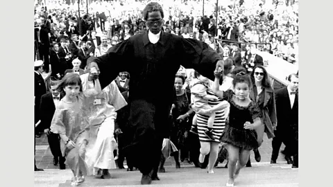 Getty Images After Touki Bouki, Mambéty didn’t direct another feature until his 1992 film Hyènes: he was photographed at the Cannes Film Festival for its release (Credit: Getty Images)