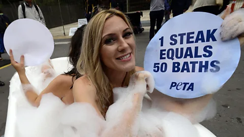 Getty Images The People for the Ethical Treatment of Animals say it takes over 15,500 litres of water to produce 1kg of beef, versus 1,000 litres to produce 1kg of wheat (Credit: Getty Images)