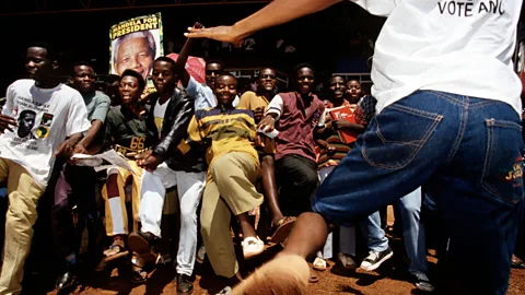 Brooks Kraft/Getty Images During apartheid, millions of black South Africans took to the streets to fight against their oppression with their bodies (Credit: Brooks Kraft/Getty Images)