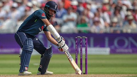 England’s Moeen Ali hitting a yorker