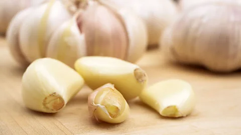 Getty Images One small study found that, compared to a placebo, a garlic supplement led to fewer colds (Credit: Getty Images)