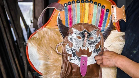 Paul Stewart Yamberla and his family make costumes for the Inti Raymi festival, which takes place every June (Credit: Paul Stewart)