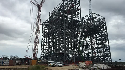 Richard Hollingham Rocket tower under construction (Credit: Richard Hollingham)