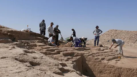 The Trustees of the British Museum Archaeologists in Iraq have unearthed thousands of tablets containing some of the world's earliest written languages (Credit: The Trustees of the British Museum)