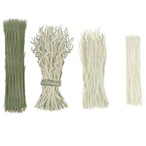 Different stages of flax processing