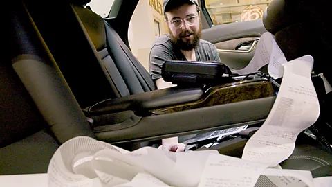 Automatic on the Road, dir Lewis Rapkin. Photo by David Smoler Ross Goodwin used AI to write a novel with a car as a pen (Credit: Automatic on the Road, dir Lewis Rapkin. Photo by David Smoler)