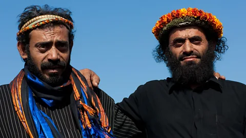 ERIC LAFFORGUE/Alamy Male of Saudi Arabia’s Qahtan tribe are known as ‘Flower Men’ for their intricately constructed floral headpieces (Credit: ERIC LAFFORGUE/Alamy)