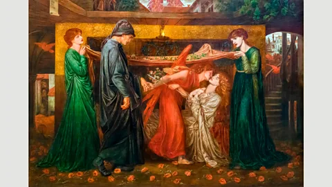 Alamy Rossetti’s 1871 painting Dante’s Dream was inspired by the poet’s unrequited love for Beatrice Portinari (Credit: Alamy)