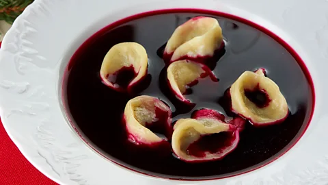 Geo-grafika/Alamy On Christmas Eve, people make uszka and float them in bowls of borscht (Credit: Geo-grafika/Alamy)